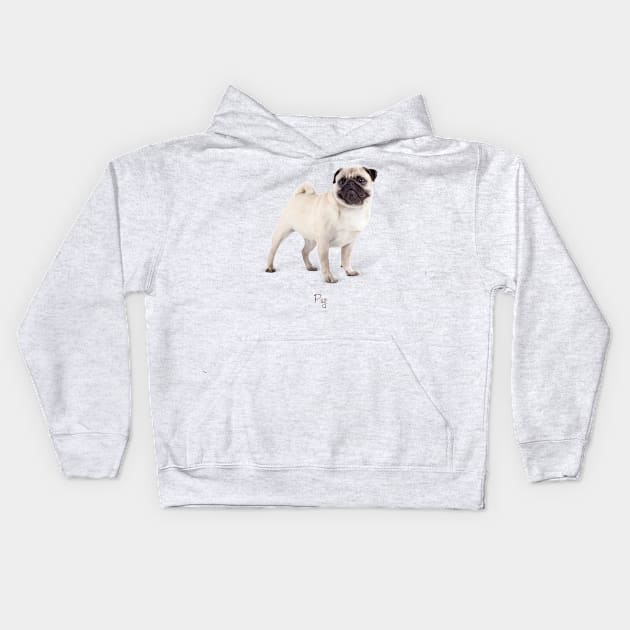 Pug Kids Hoodie by GosiaOwczarz